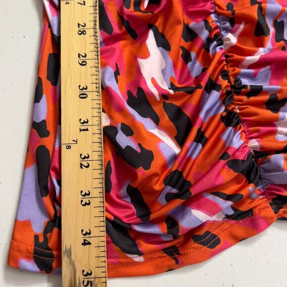 Mioh Women’s Cocktail Abstract Print Ruched Sheath Mini Dress Multicolor Size M - Picture 11 of 12